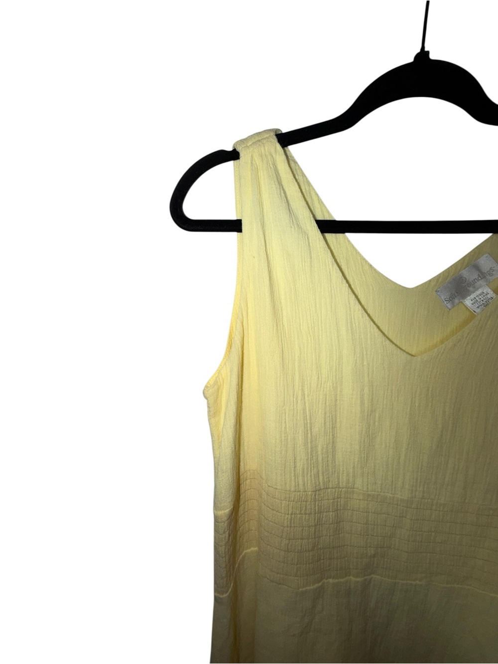Soft Surroundings Pale Yellow Sleeveless V-Neck Dress - Picture 2 of 6
